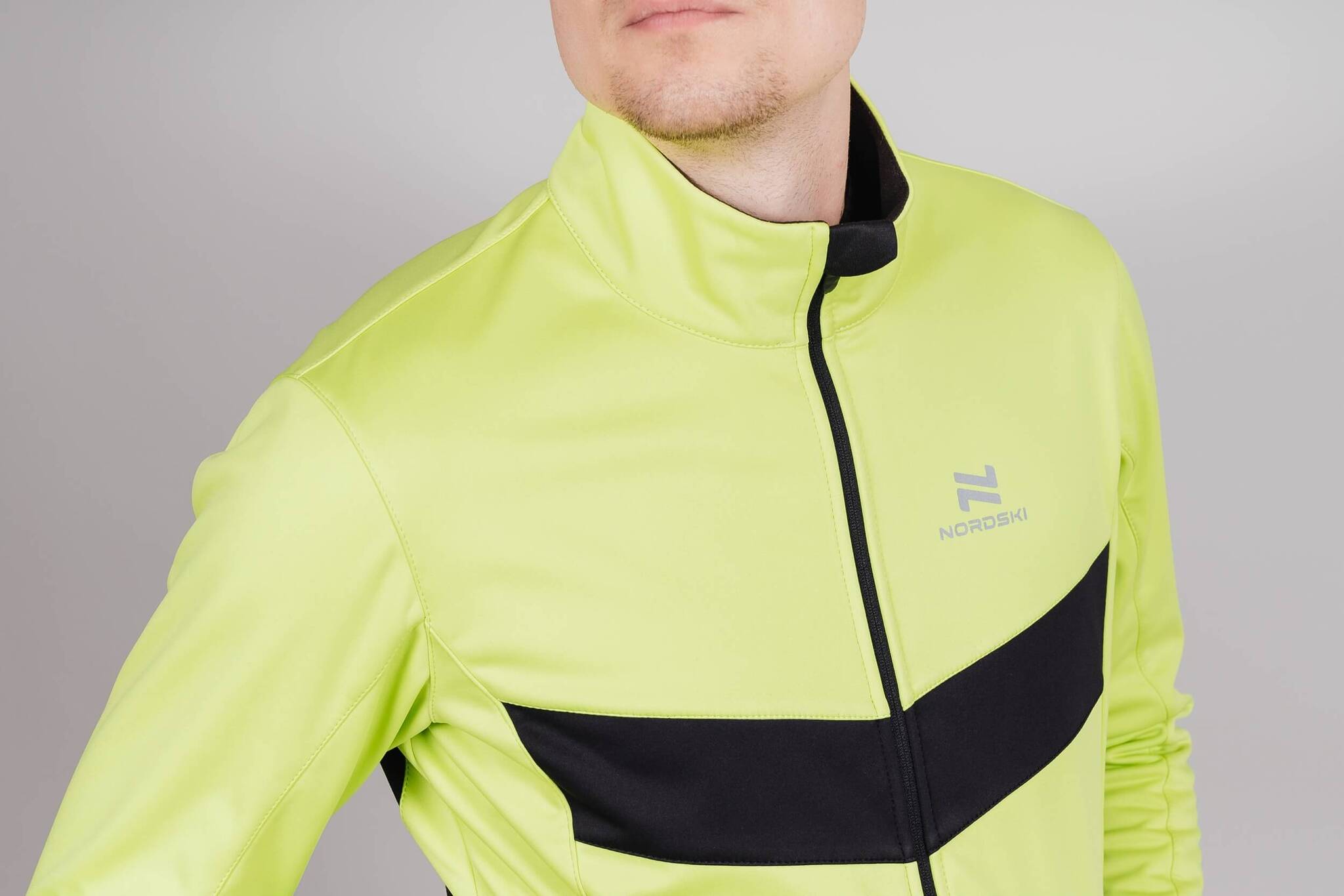 Мужской утепленный разминочный костюм Nordski Base lime-black - 7