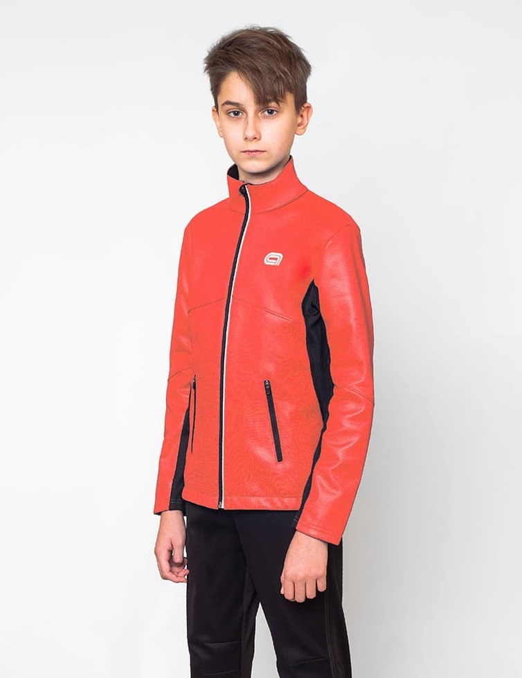Детская утепленная разминочная куртка Arswear Softshell Active Lite оранжевая