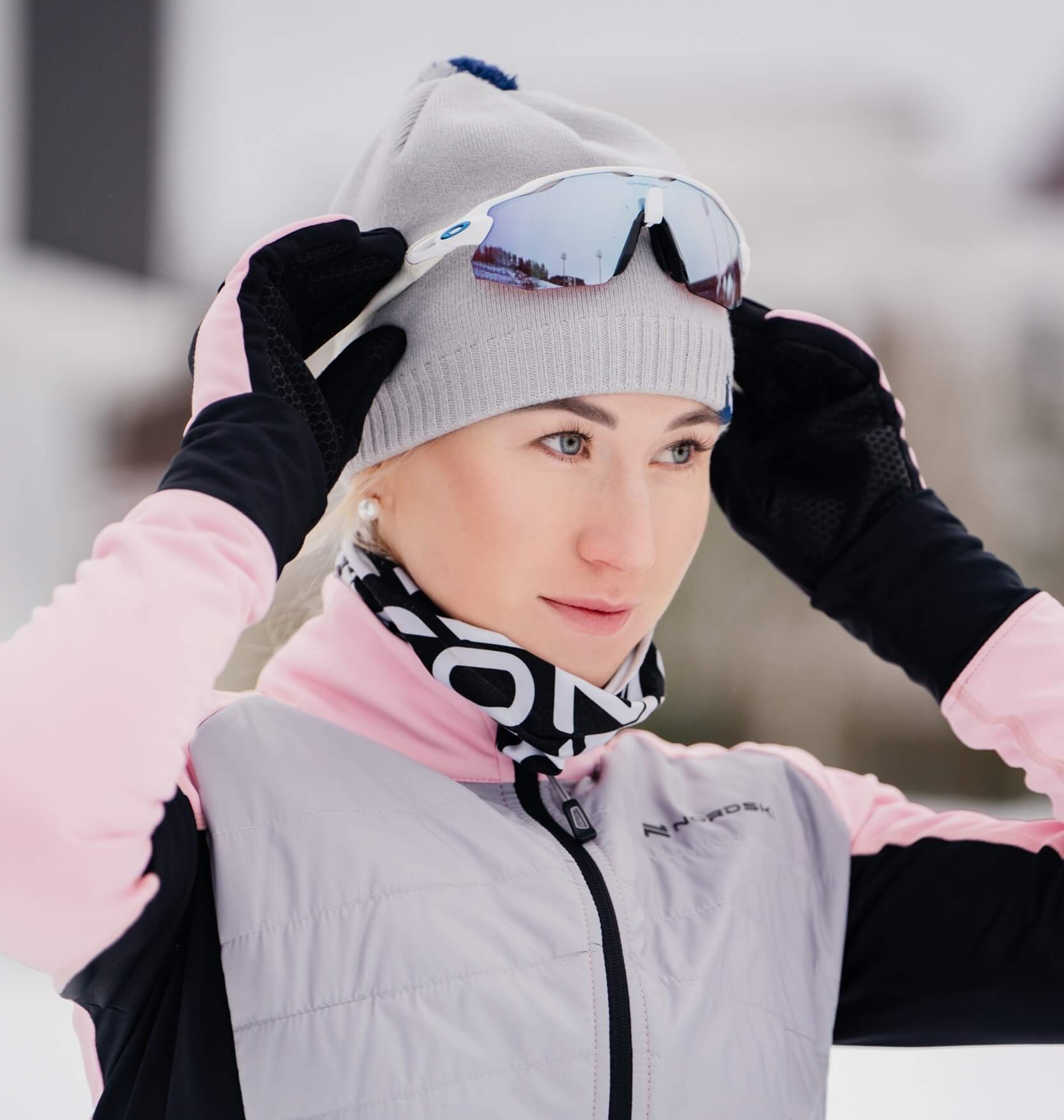 Гоночные профессиональные перчатки Nordski Pro black-candy pink - 4