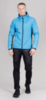 Мужская тренировочная лыжная куртка для бега зимой с капюшоном Nordski Hybrid Warm light blue-black - 8