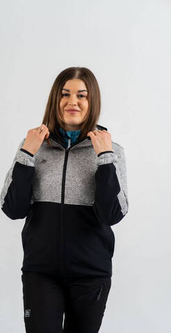 Женская теплая кофта с капюшоном Noname Fleece Jacket WOS 24 серая