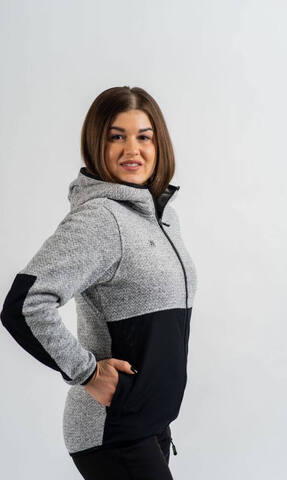Женская теплая кофта с капюшоном Noname Fleece Jacket WOS 24 серая