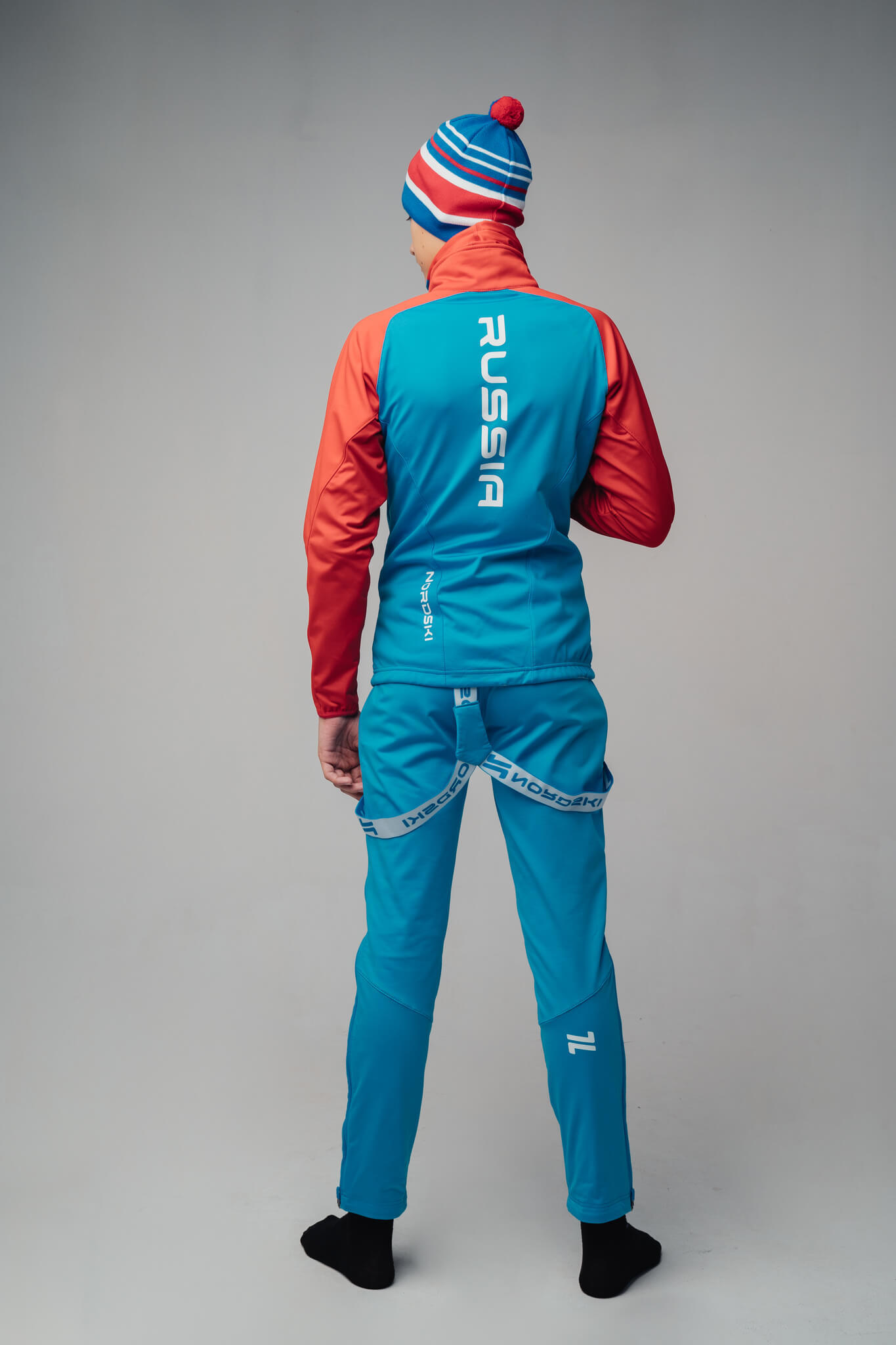 Nordski Jr Premium разминочный лыжный костюм детский blue-red - 2