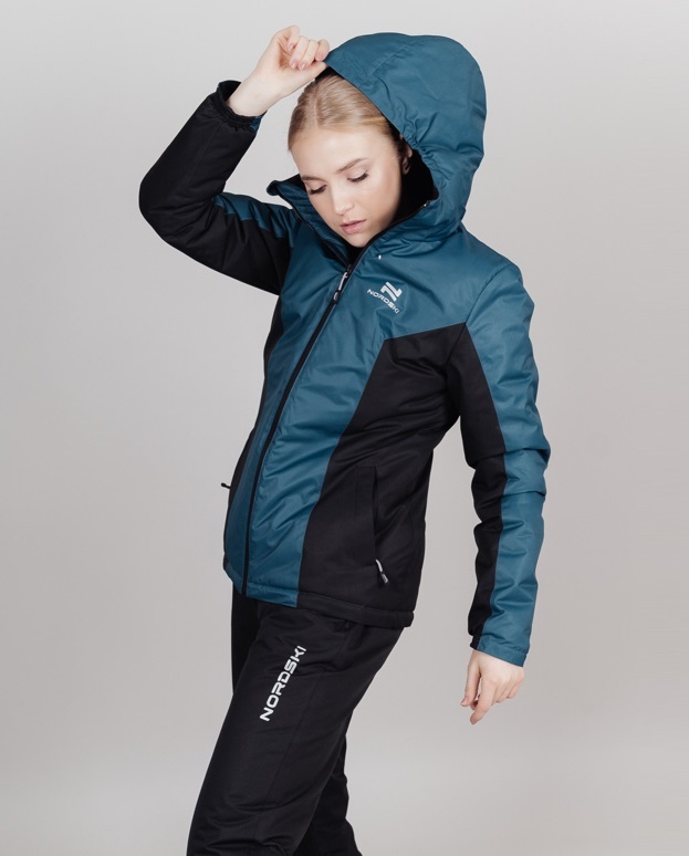 Теплая лыжная куртка женская Nordski Base deep teal - 1