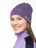 Женская вязаная шапка с шерстью Moax Tradition Sport сиреневая - 1