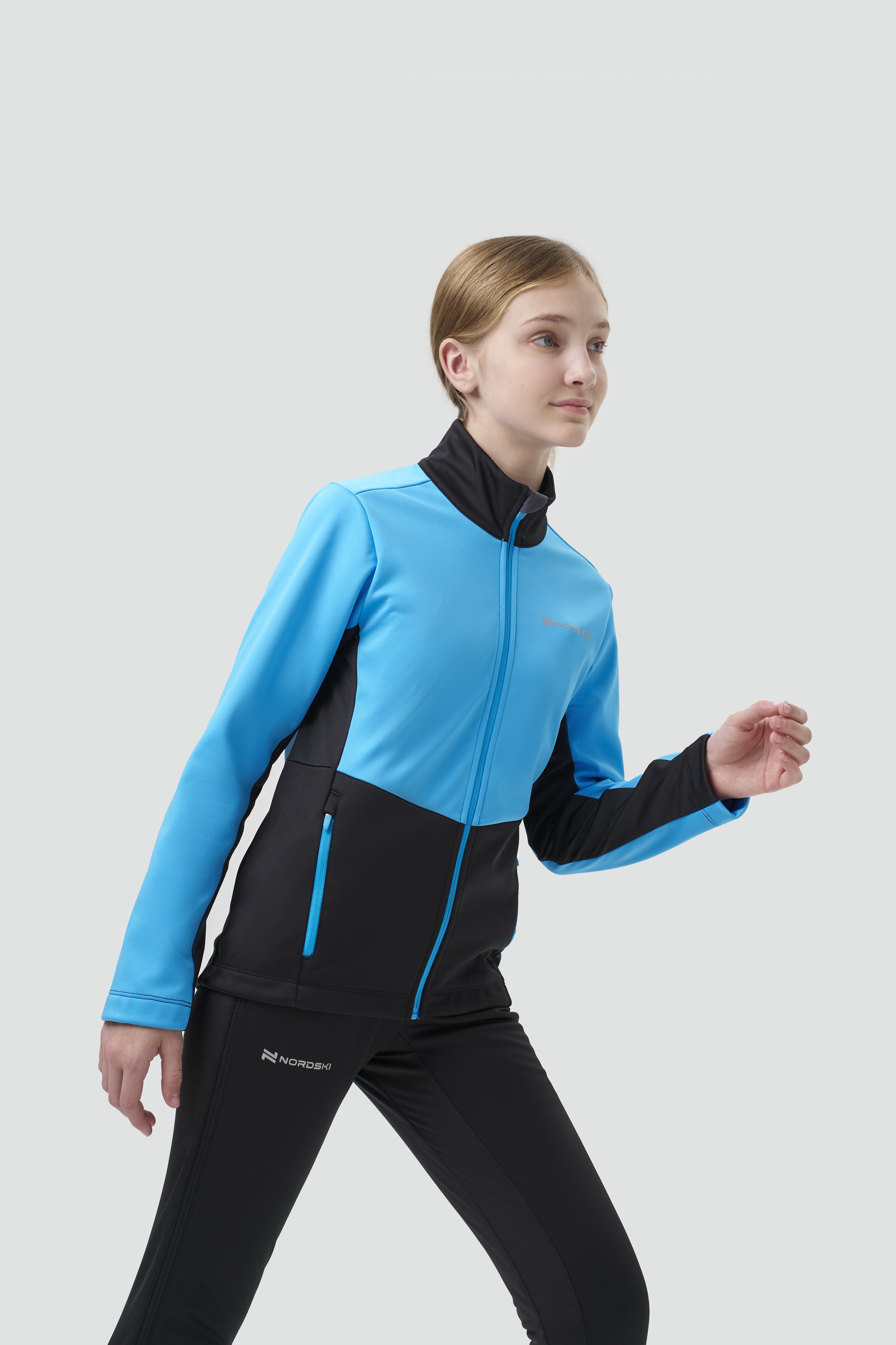 Детский тренировочный лыжный костюм Nordski Jr. Advance light blue-black - 5
