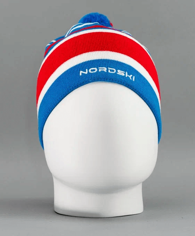 Лыжная вязаная шапка Nordski Bright RUS blue