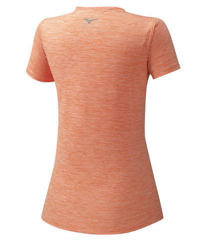Mizuno Impulse Core Tee беговая футболка женская коралловая