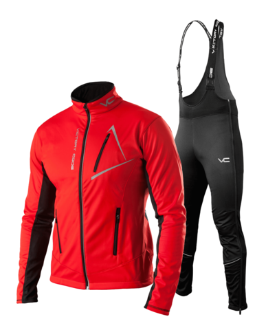 Victory Code Dynamic Warm разминочный лыжный костюм со спинкой red