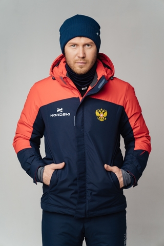 Nordski Mount лыжная утепленная куртка мужская blue-red