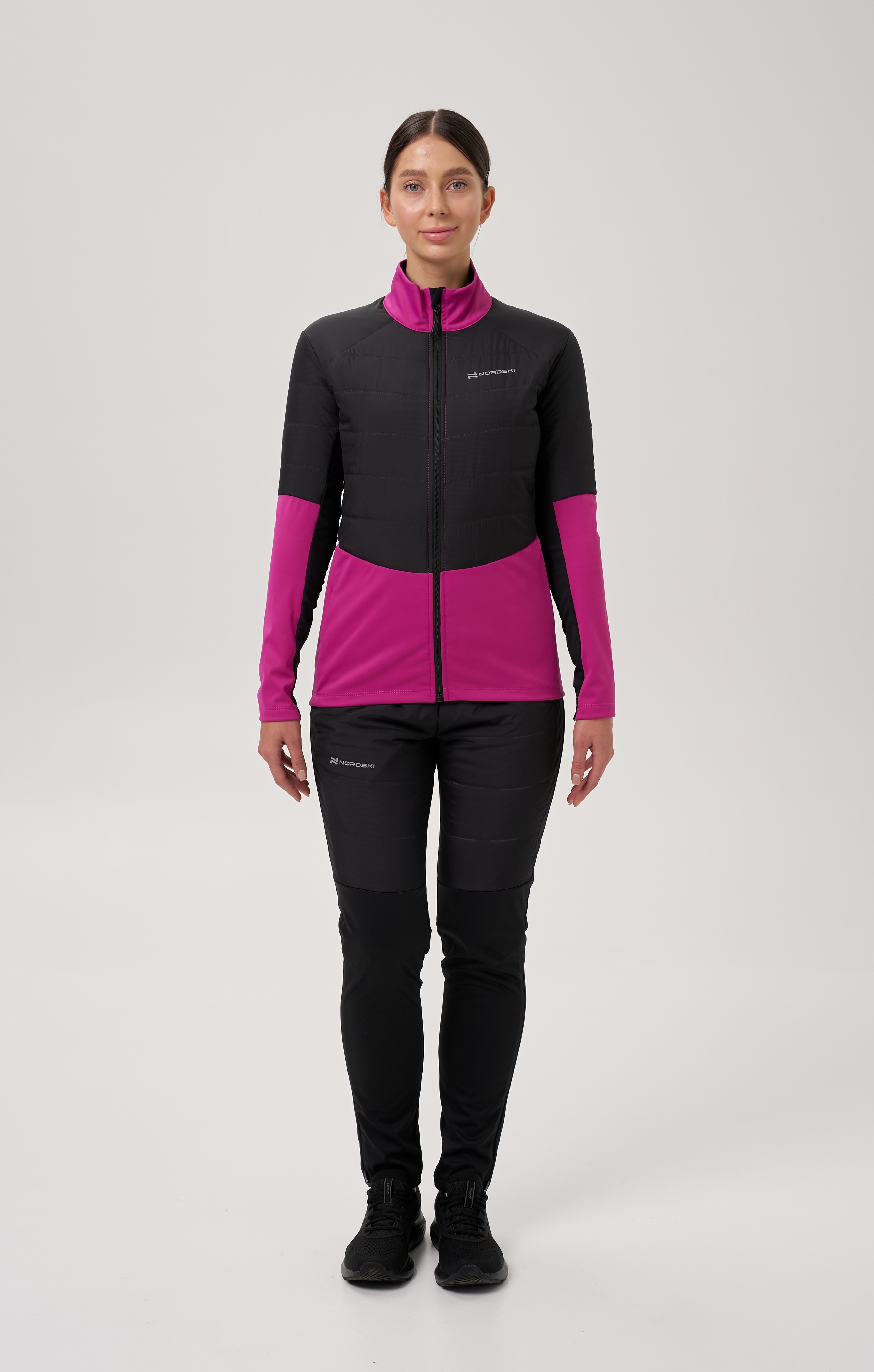 Женский костюм для лыж и бега зимой Nordski Hybrid Pro 2.0 fuchsia-black