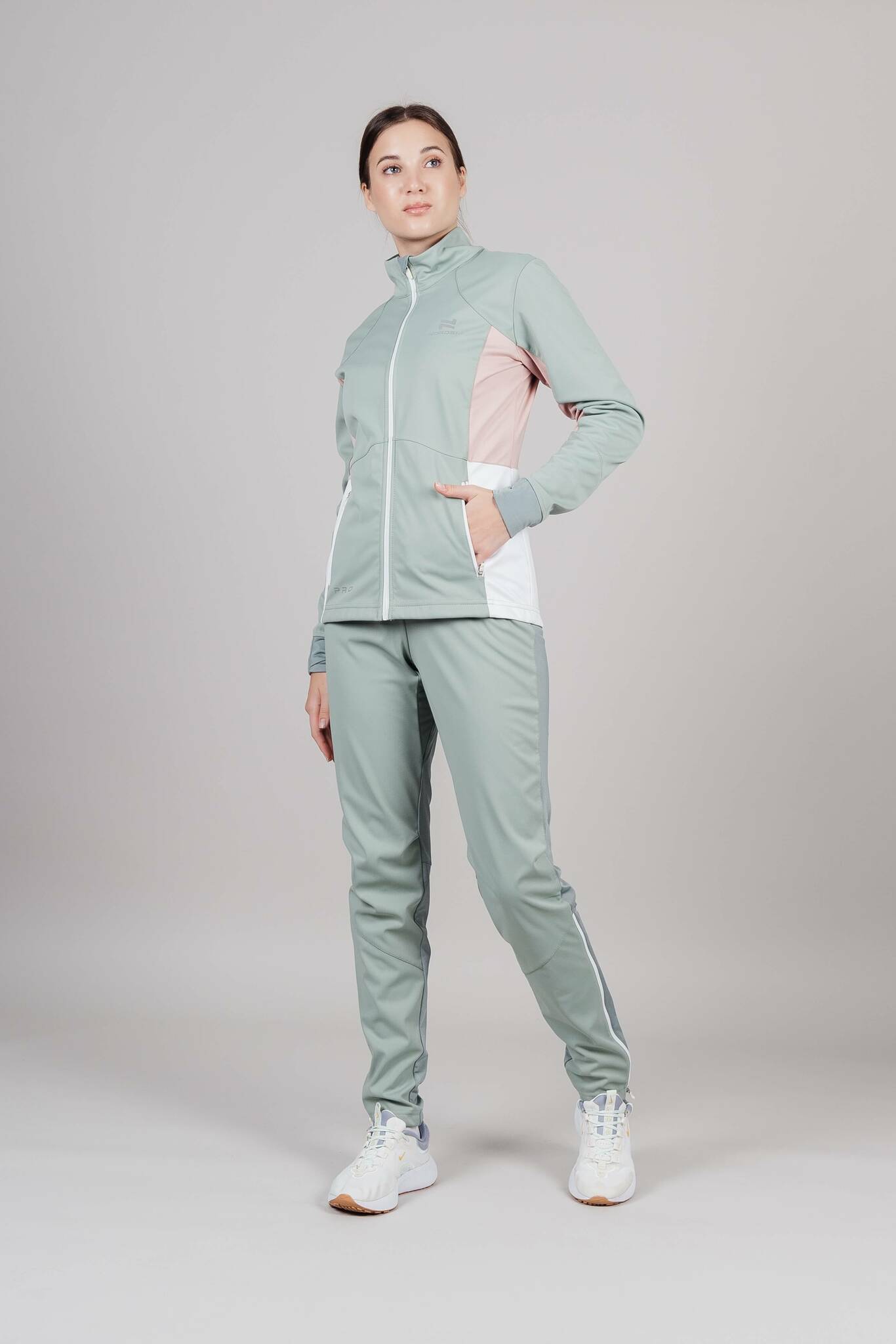 Женская тренировочная лыжная куртка Nordski Pro ice mint-soft pink - 12