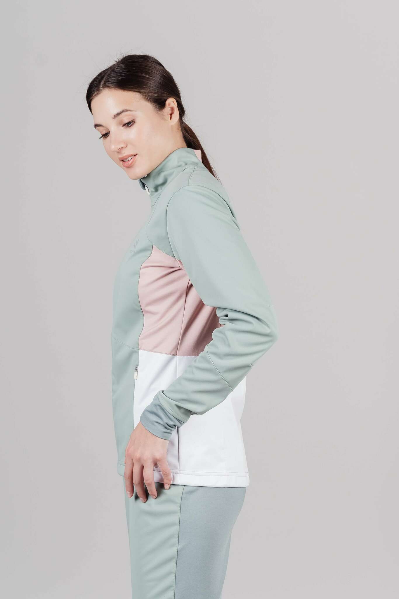 Женская тренировочная лыжная куртка Nordski Pro ice mint-soft pink - 4