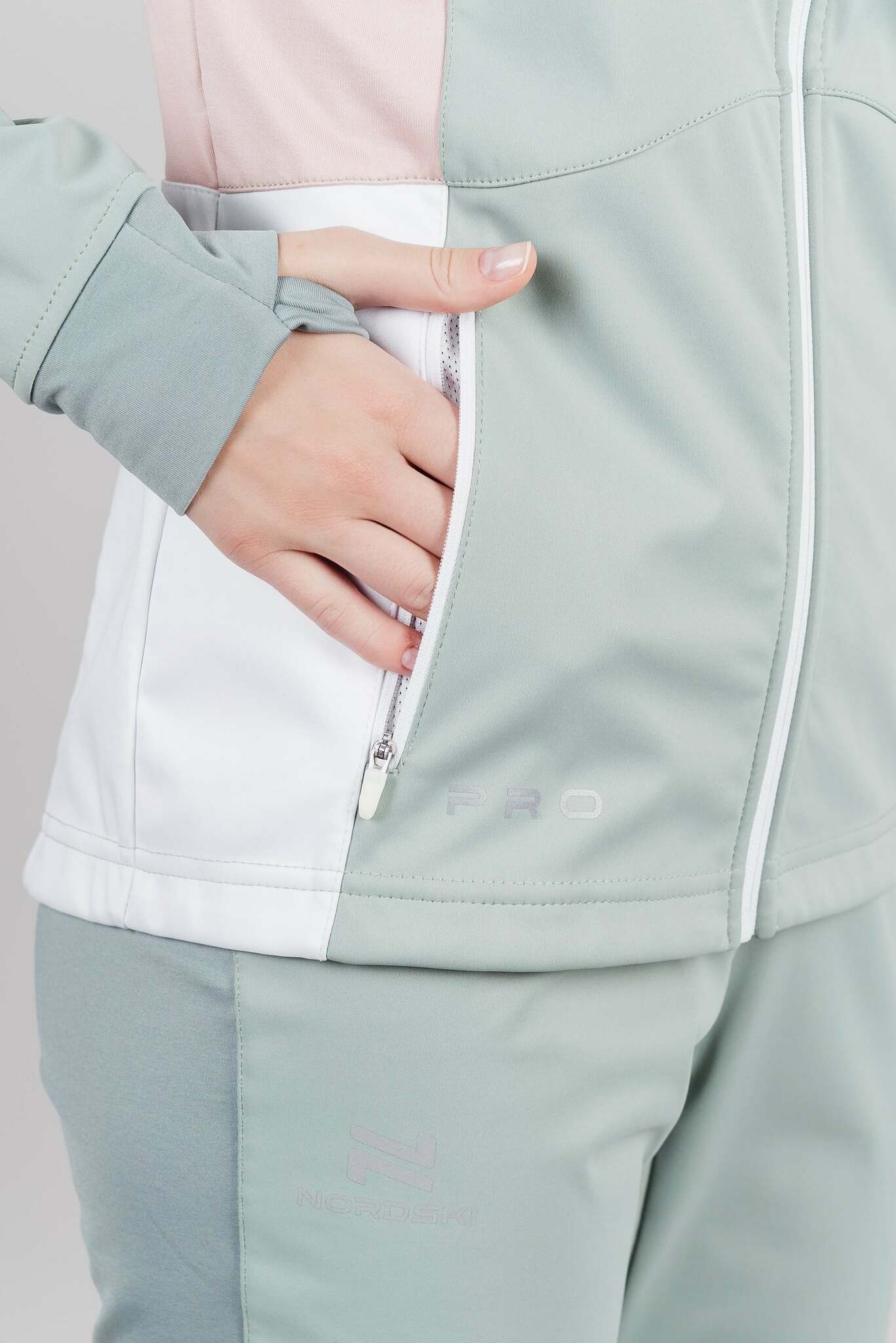 Женская тренировочная лыжная куртка Nordski Pro ice mint-soft pink - 9