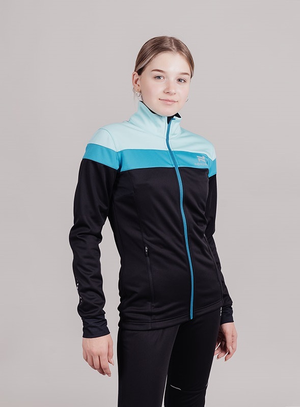 Детский разминочный лыжный костюм Nordski Jr Drive black-mint