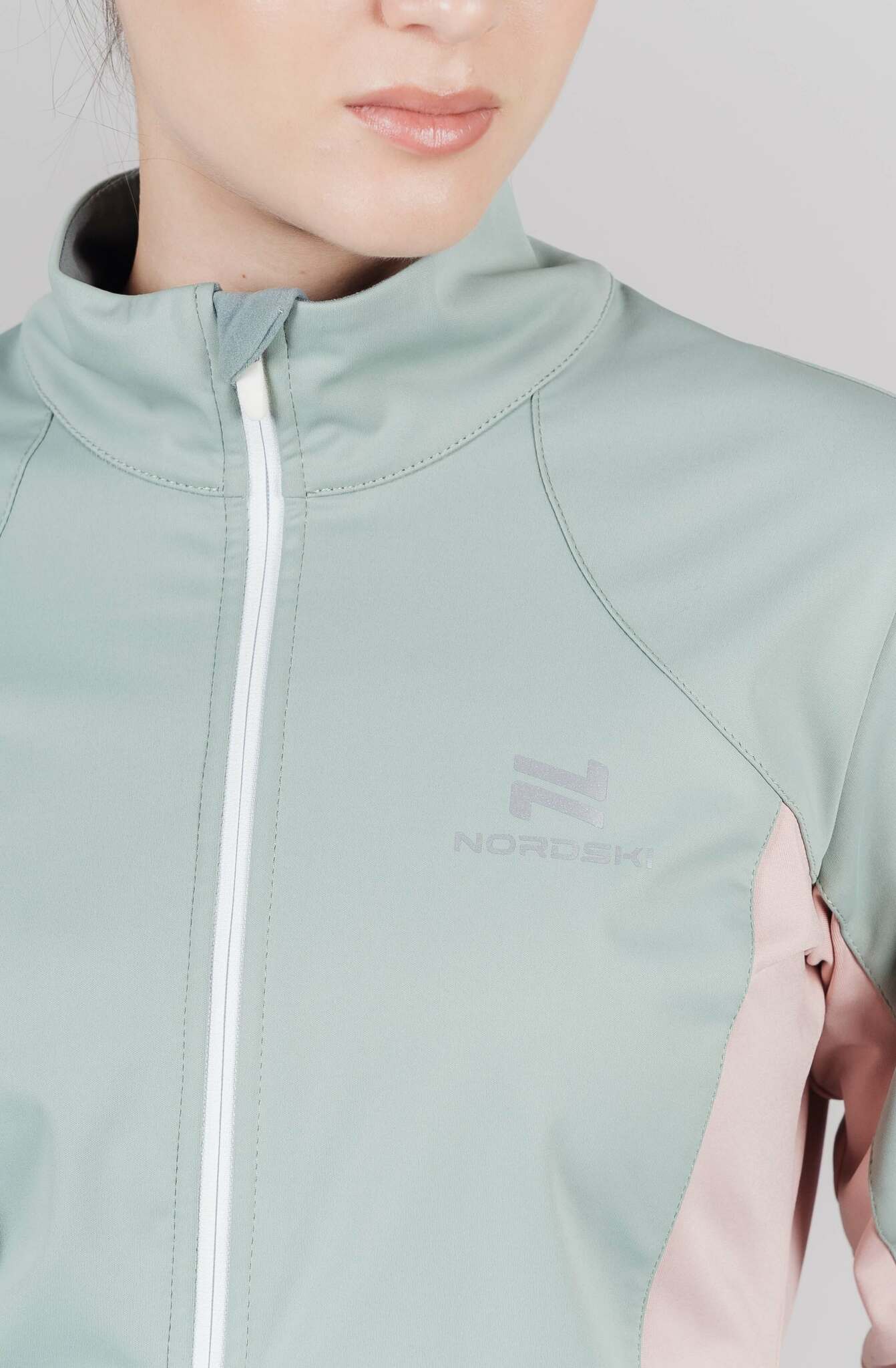 Женская тренировочная лыжная куртка Nordski Pro ice mint-soft pink - 7