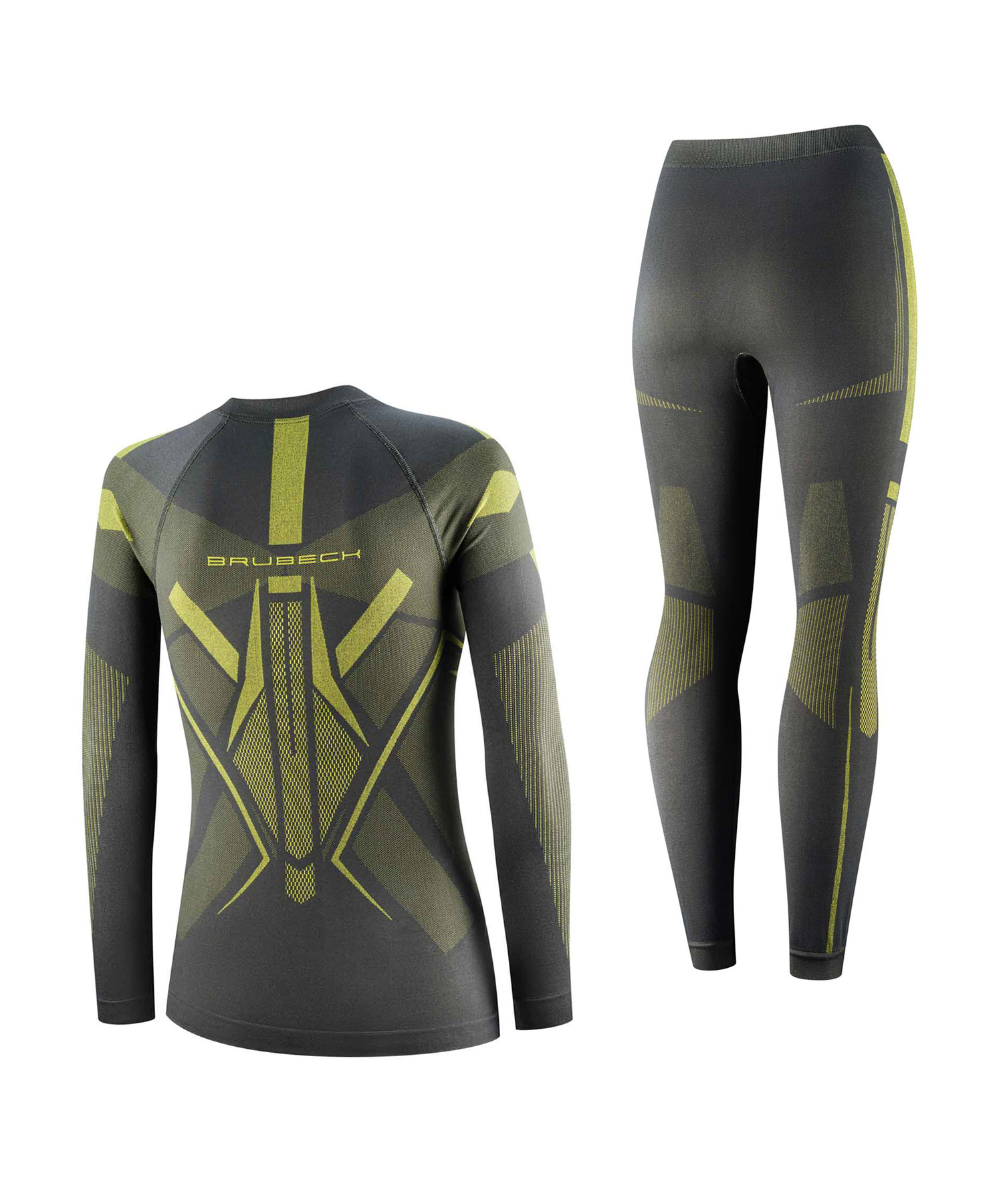 Женский комплект термобелья Brubeck Dry серый-лайм - 3