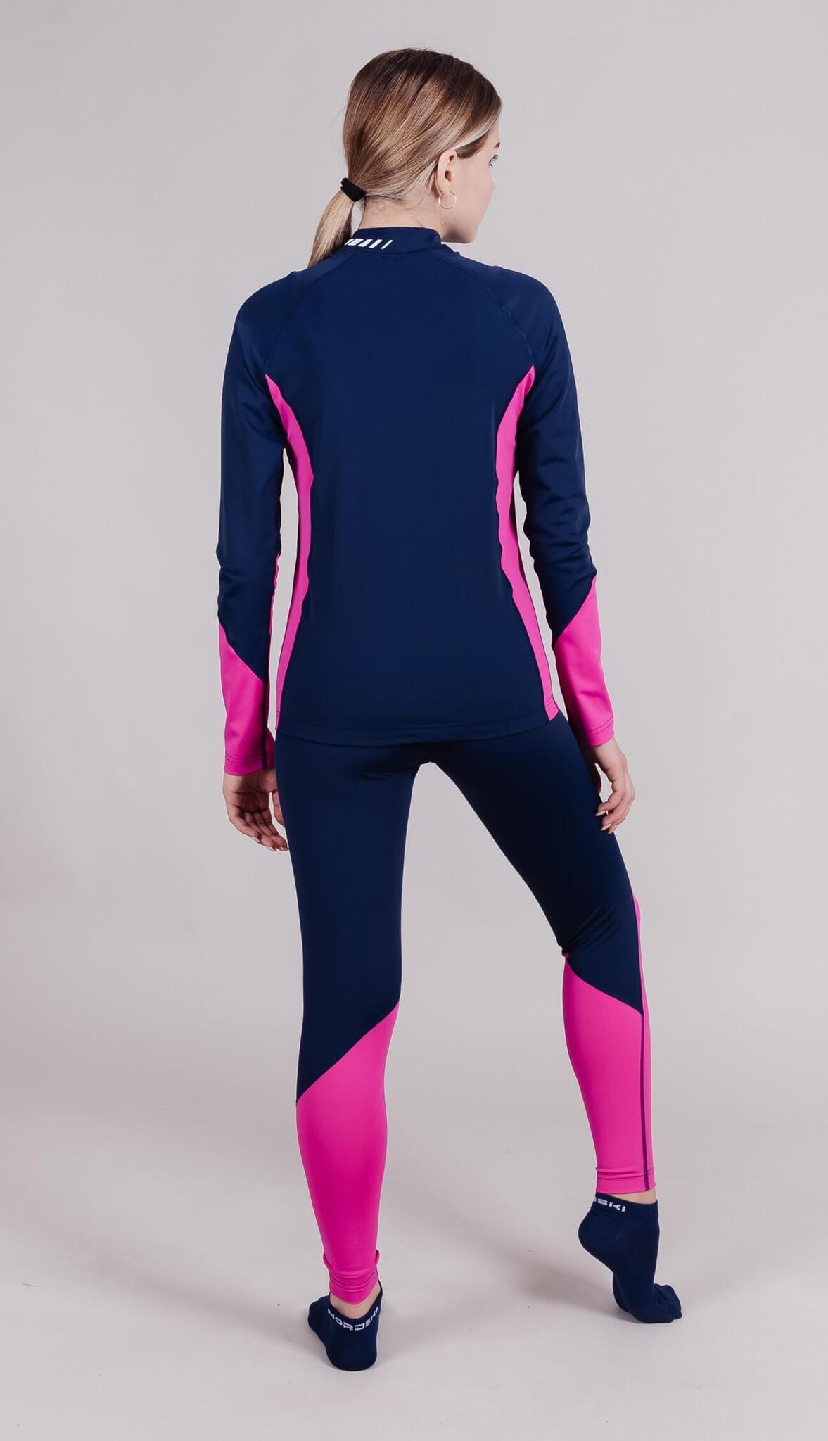 Детский гоночный комбинезон Nordski Jr Base dark blue-pink - 3