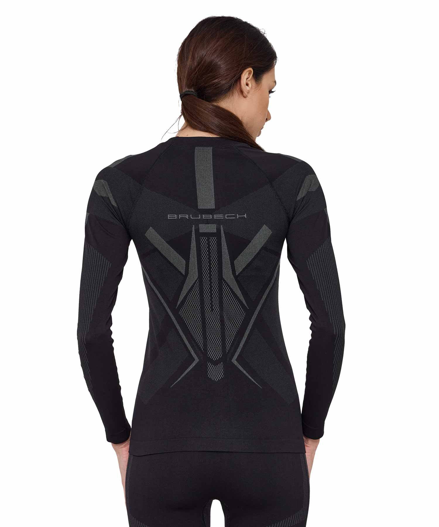 Женский термолонгслив Brubeck Dry черный-графитовый - 2