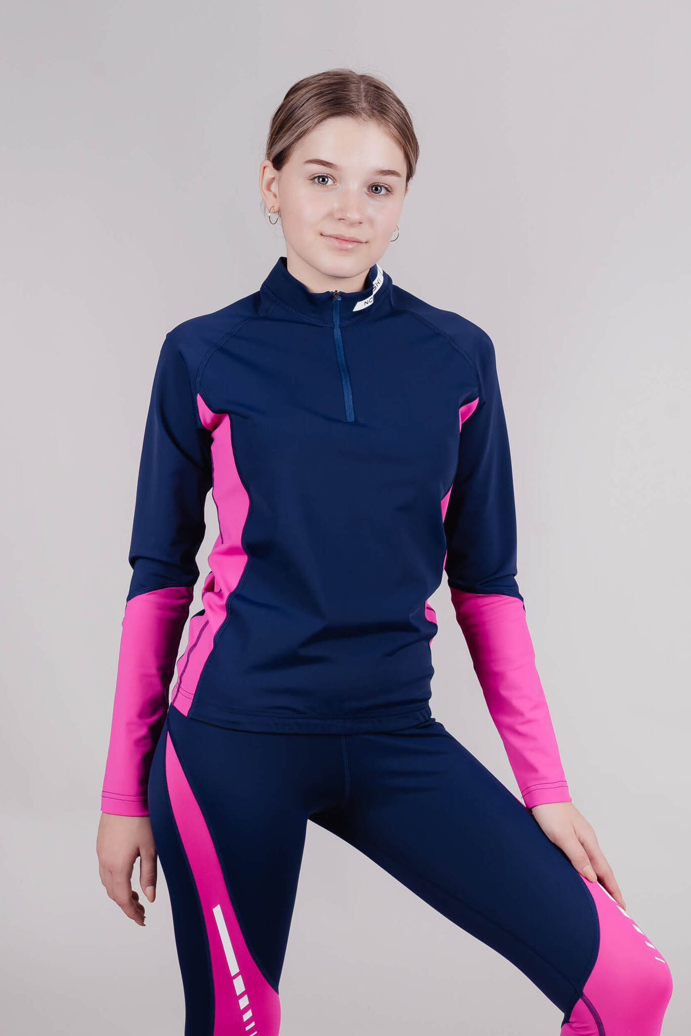 Детский гоночный комбинезон Nordski Jr Base dark blue-pink - 4