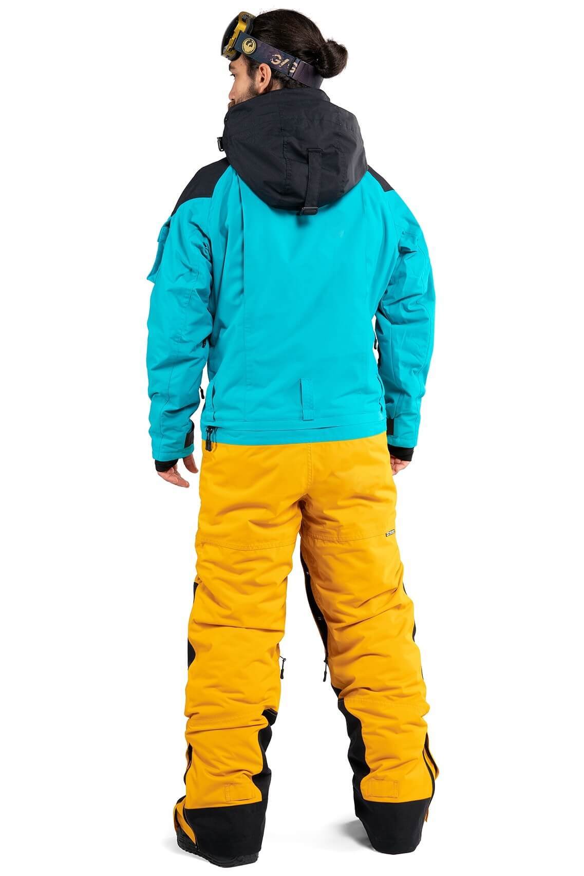 Cool Zone KITE мужской комбинезон для сноуборда черный-волна-горчичный - 3