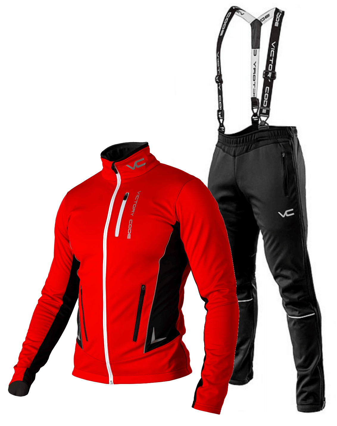 Victory Code Jr Speed Up детский разминочный лыжный костюм с лямками red
