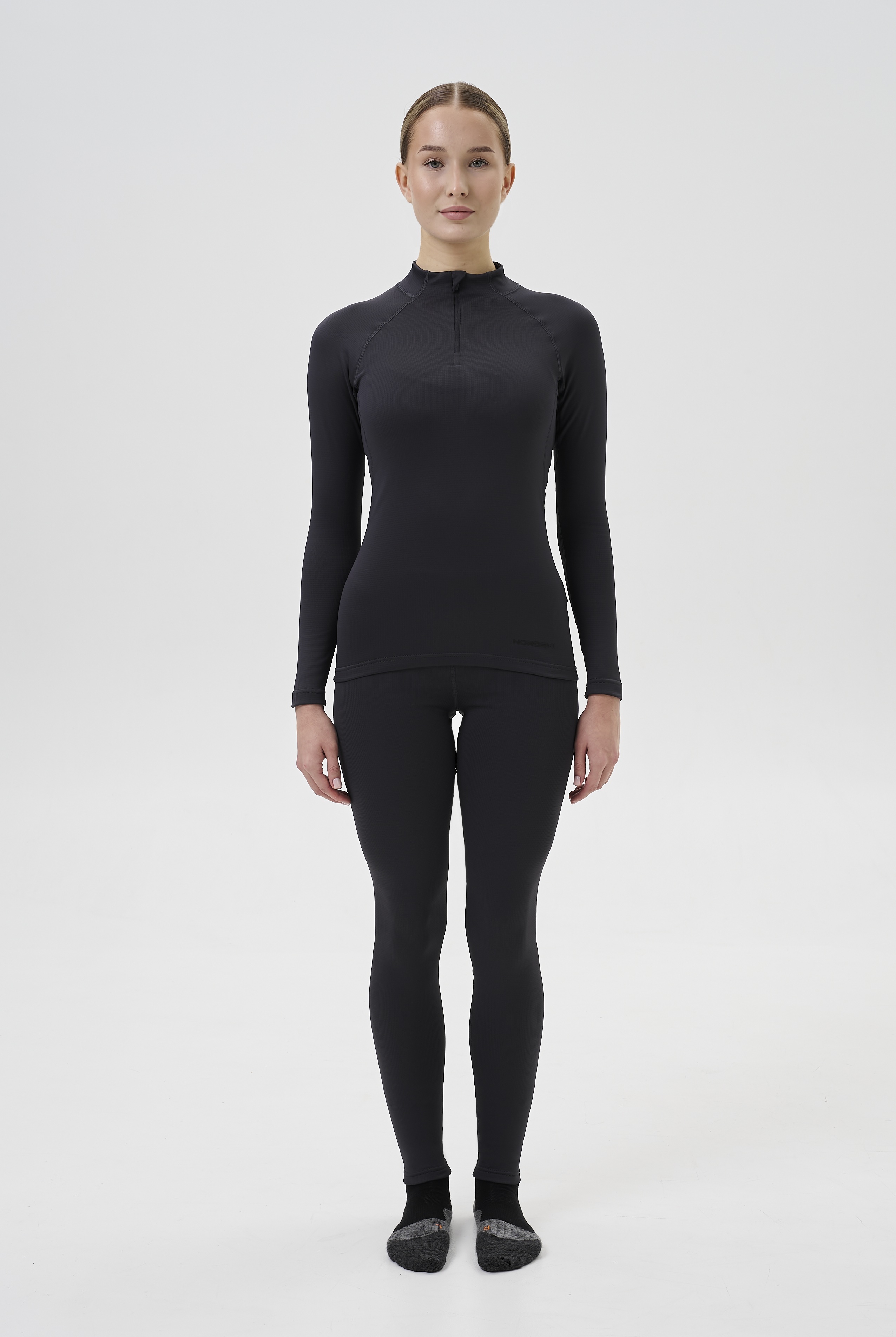 Женский спортивный термолонгслив Nordski Intense Half Zip grey - 11