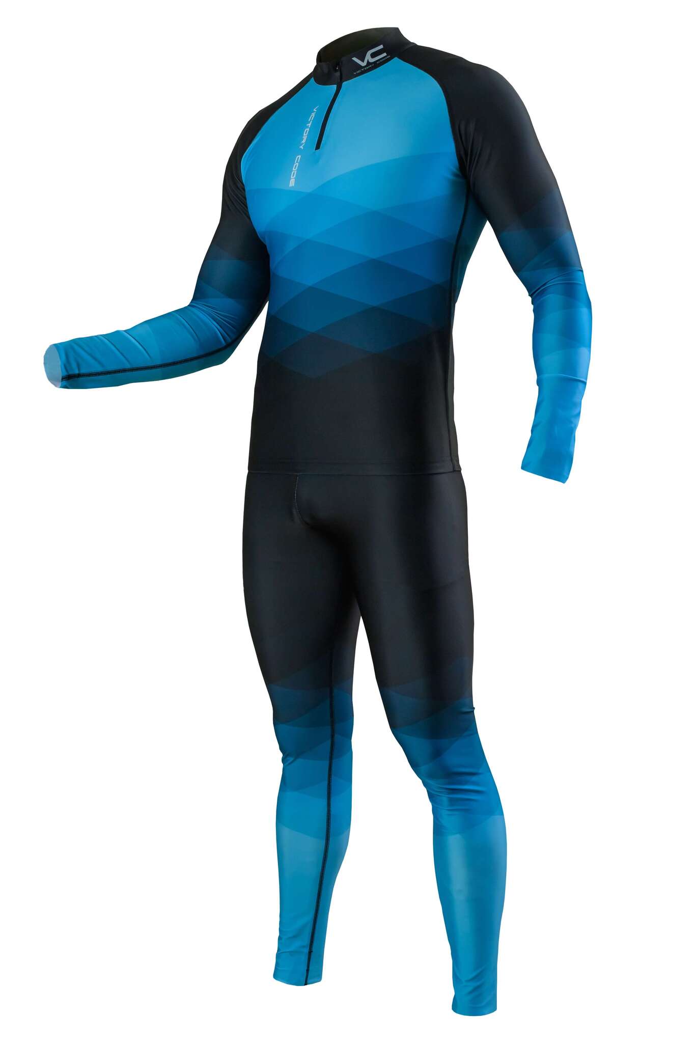 УЦЕНКА-Лыжный раздельный комбинезон Victory Code Aurora blue-black