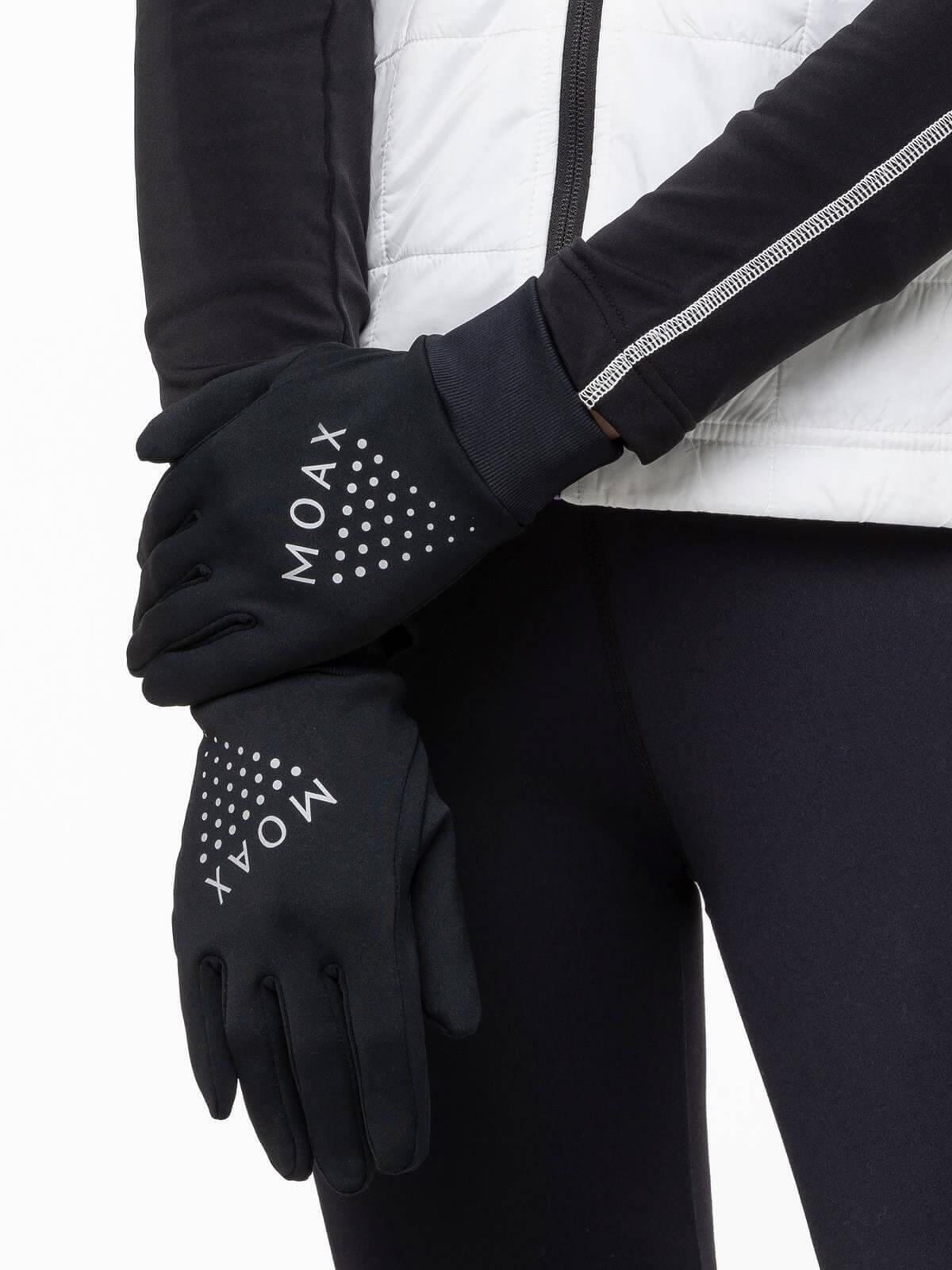 Перчатки для бега Moax Stretch Fit run черные - 3