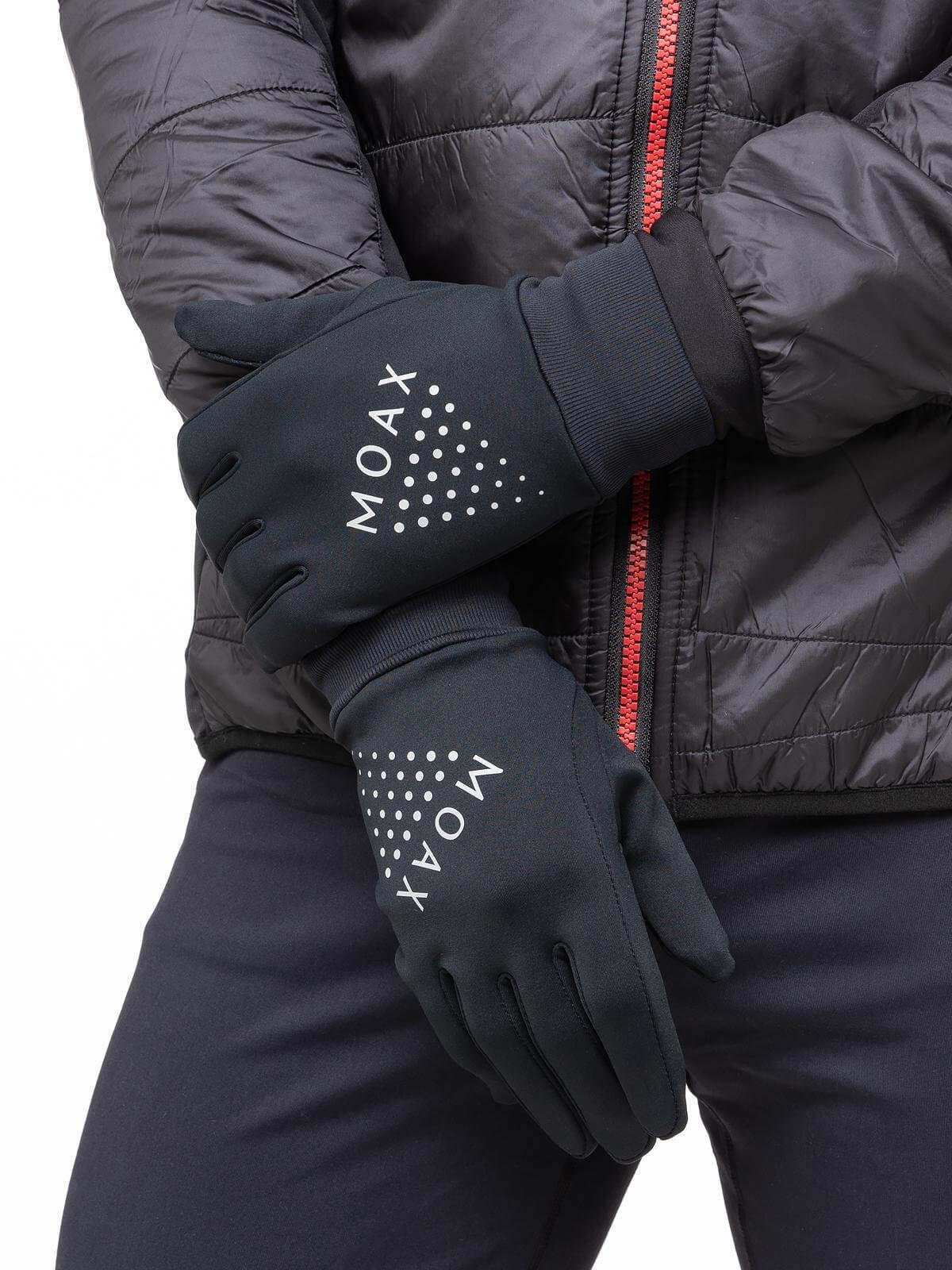 Перчатки для бега Moax Stretch Fit run черные