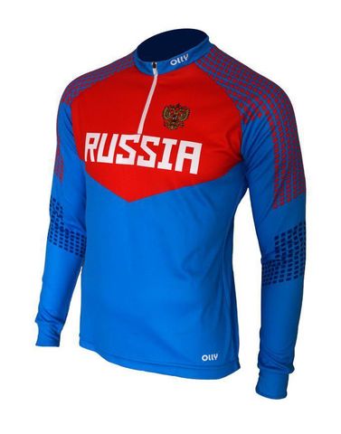 Olly Russia Long футболка с длинным рукавом синяя-красная