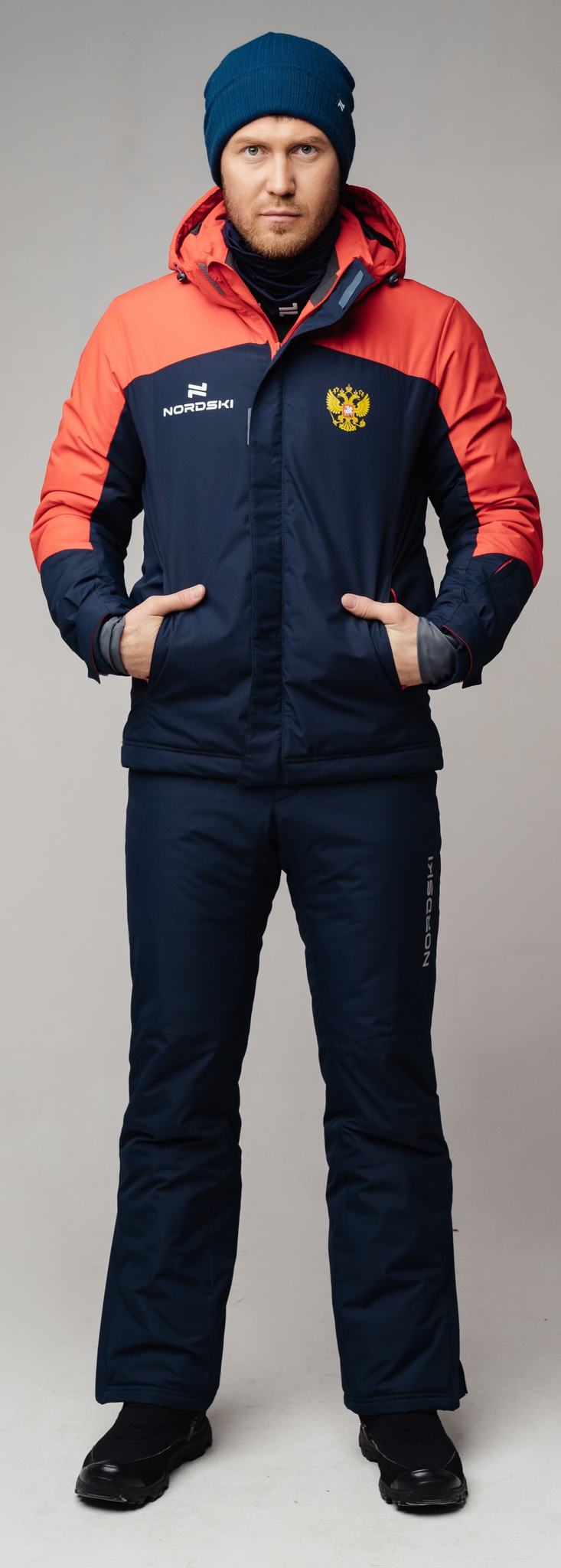 Nordski Mount зимний лыжный костюм мужской blue-red
