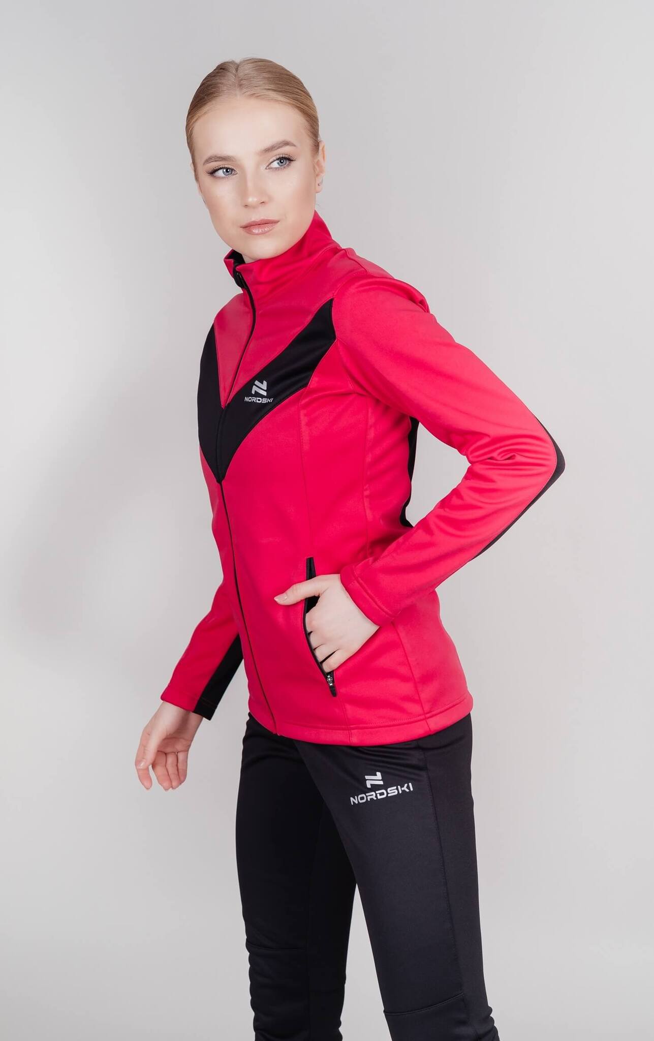 УЦЕНКА-Женская утепленная разминочная куртка Nordski Base pink - 2