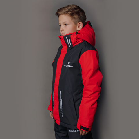 Nordski Jr Extreme горнолыжный костюм детский black-red