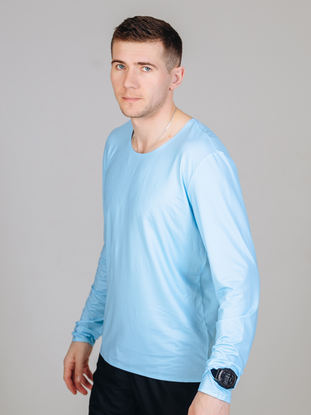 Мужской тренировочный лонгслив Noname Comp Long Shirt 26 light blue - 2