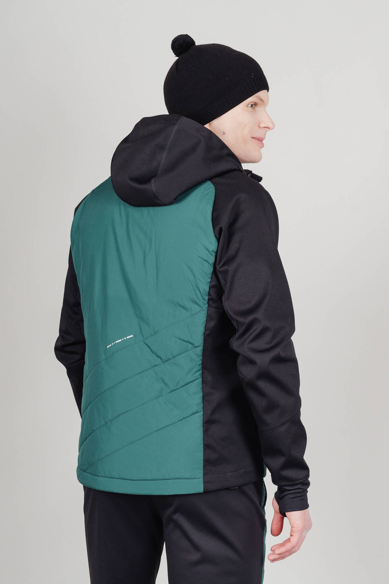 Мужская тренировочная куртка с капюшоном Nordski Hybrid Hood black-alpine green - 7