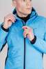 Мужская тренировочная лыжная куртка для бега зимой с капюшоном Nordski Hybrid Warm light blue-black - 3