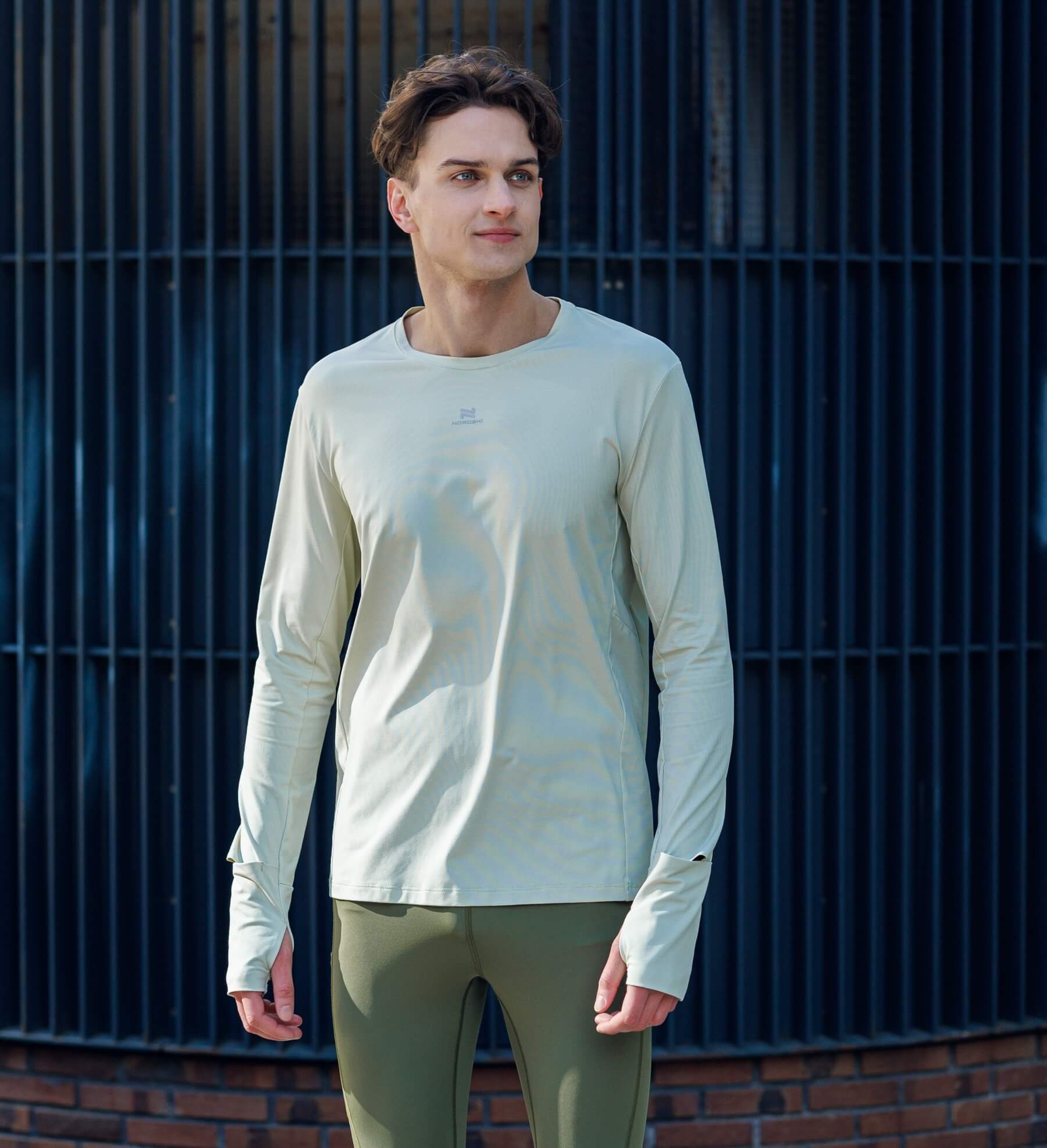 Мужской спортивный лонгслив Nordski RunTech smoky green