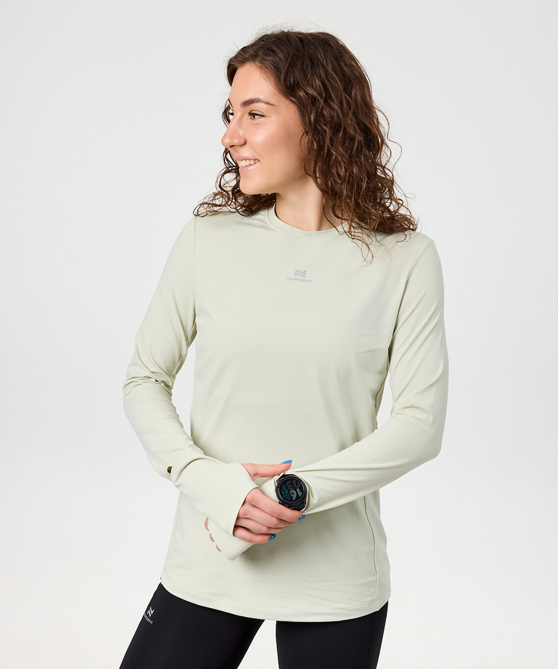 Женский спортивный лонгслив Nordski RunTech smoky green - 3