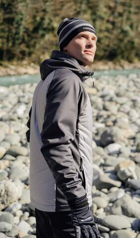 УЦЕНКА-Мужская тренировочная куртка с капюшоном Nordski Hybrid Hood grey