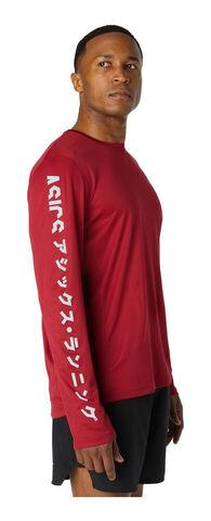 Asics Katakana Ls футболка с длинным рукавом мужская красная