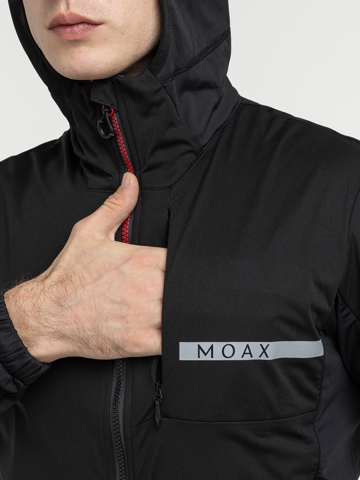 Мужская тренировочная утепленная куртка с ветрозащитой Moax Dickson Wind черная - 6