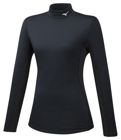 Mizuno Mid Weight High Neck термобелье рубашка женская черная