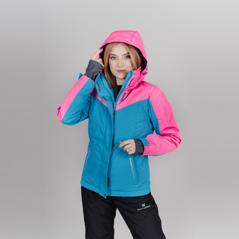 Горнолыжная куртка женская Nordski Extreme blue-pink