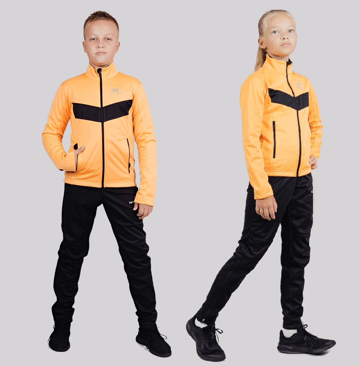 Детский утепленный разминочный костюм Nordski Jr Base orange