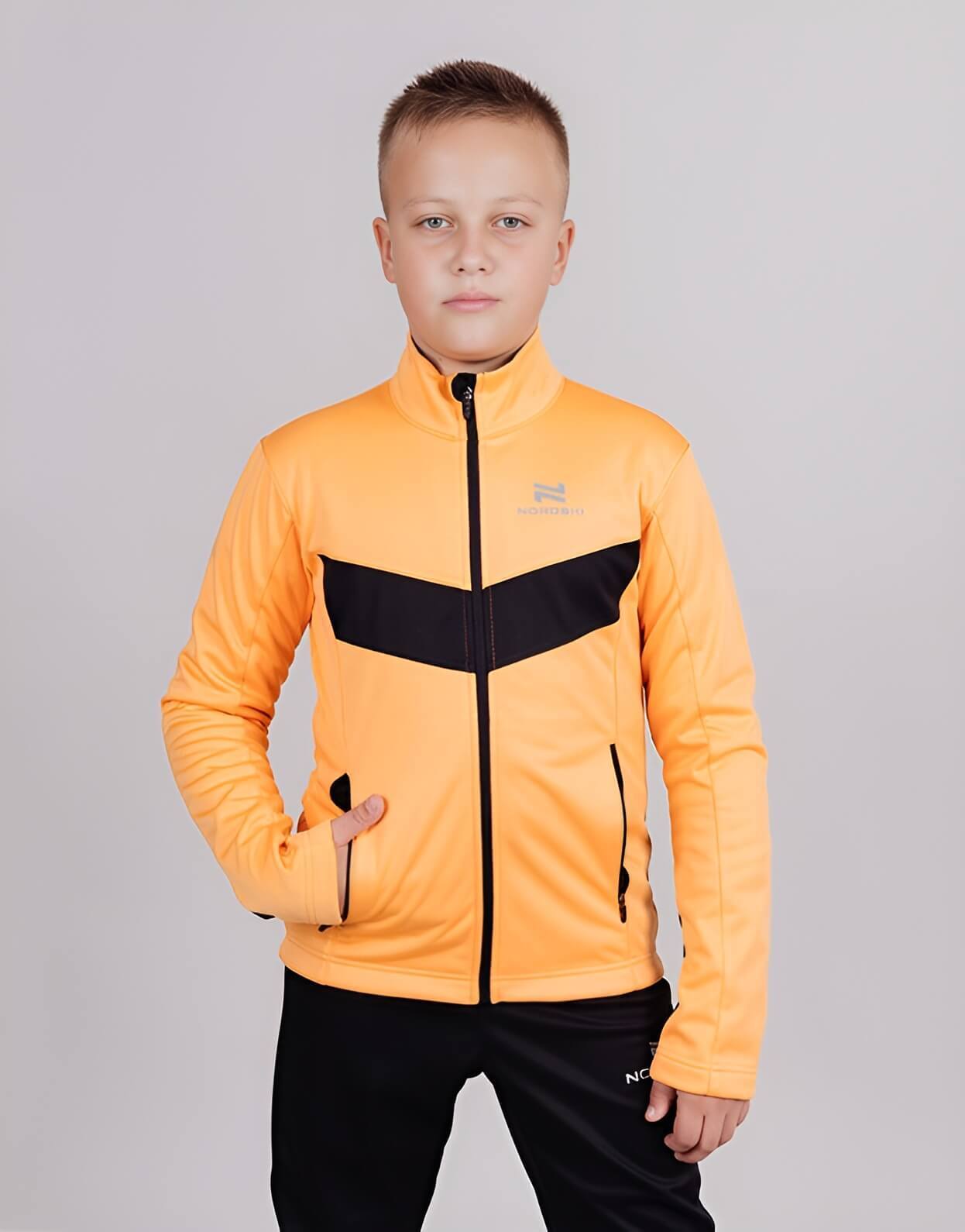 Детский утепленный разминочный костюм Nordski Jr Base orange - 5