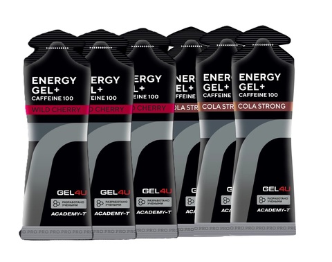 Набор энергетических гелей с кофеином GEL4U Energy GEL + Caffeine 60 г кола-вишня