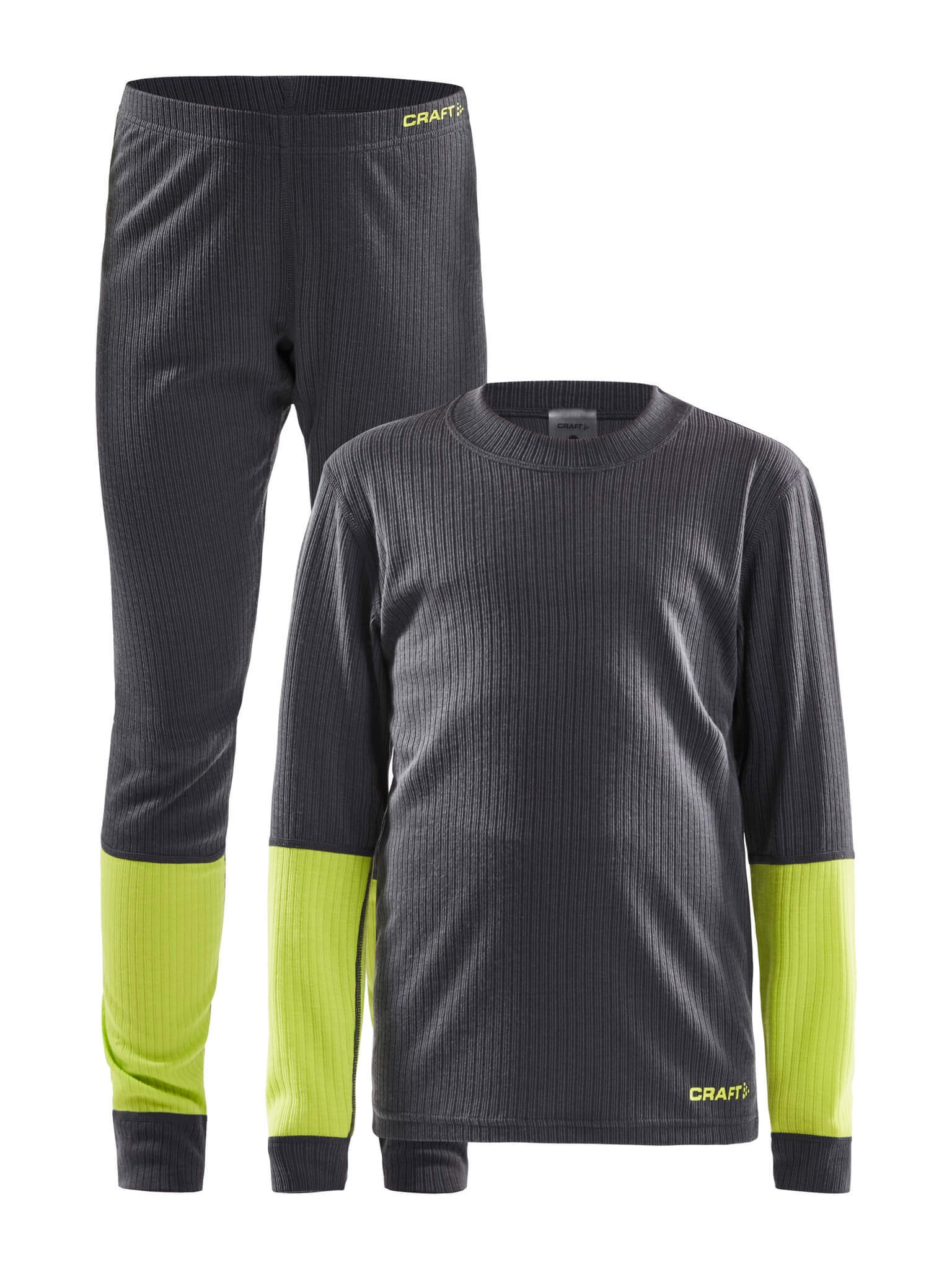 Craft Baselayer детский комплект термобелья серый-лайм - 4