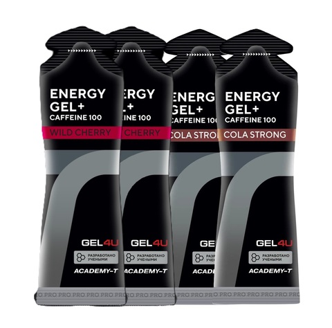Набор энергетических гелей с кофеином GEL4U Energy GEL + Caffeine 60 г кола-вишня