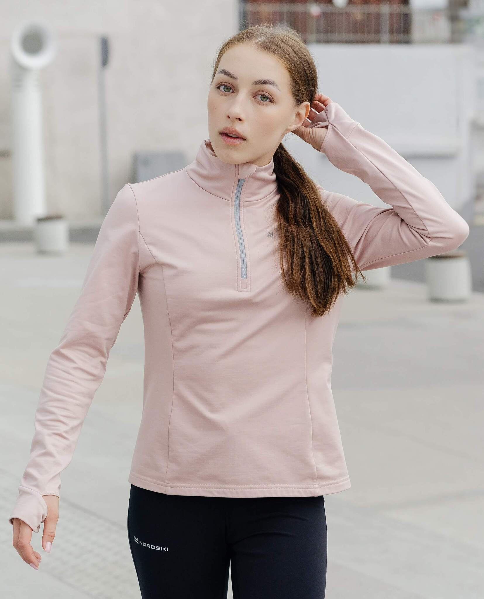 Женский утепленный лонгслив Nordski Warm soft pink - 2